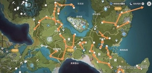 原神-風、岩神瞳快速收集路線