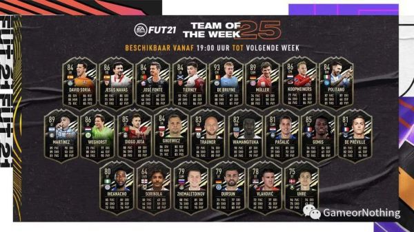 FIFA21-第25周最佳陣容TOTW25