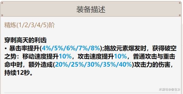 原神-天空之刃屬性分析及使用角色