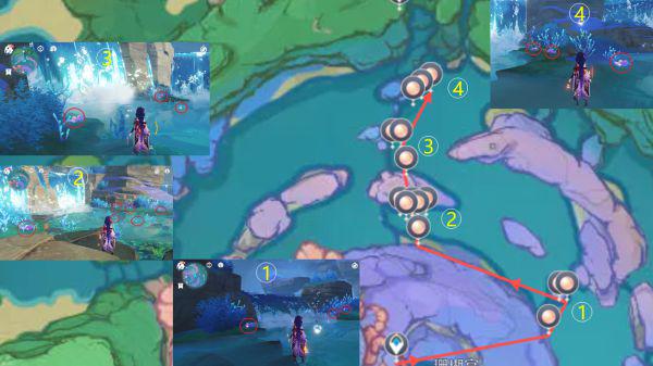 原神-珊瑚真珠與浮游核路採集路線